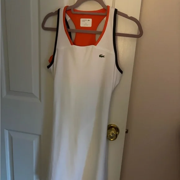 Nwt Lacoste Open Back White Tennis Dress 38/6 - Picture 2 of 7